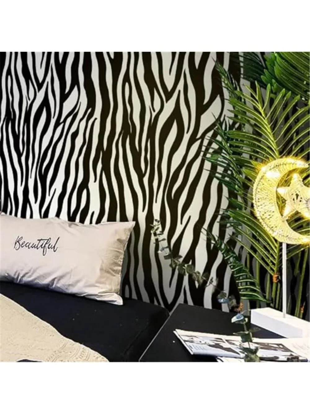 Zebra Print Peel Stick Wallpaper Black White Animal Print Self Adhesive